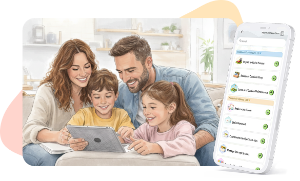 IAFT app walkthrough showing chores, routines, and shared family tasks