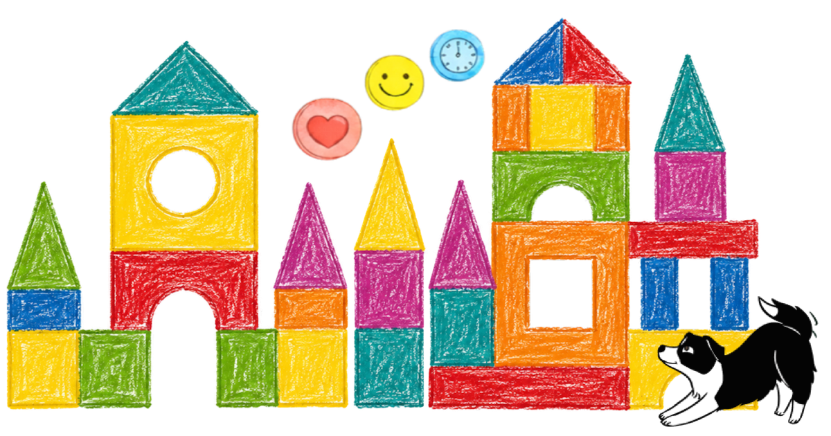 Family CASTLE building blocks illustration